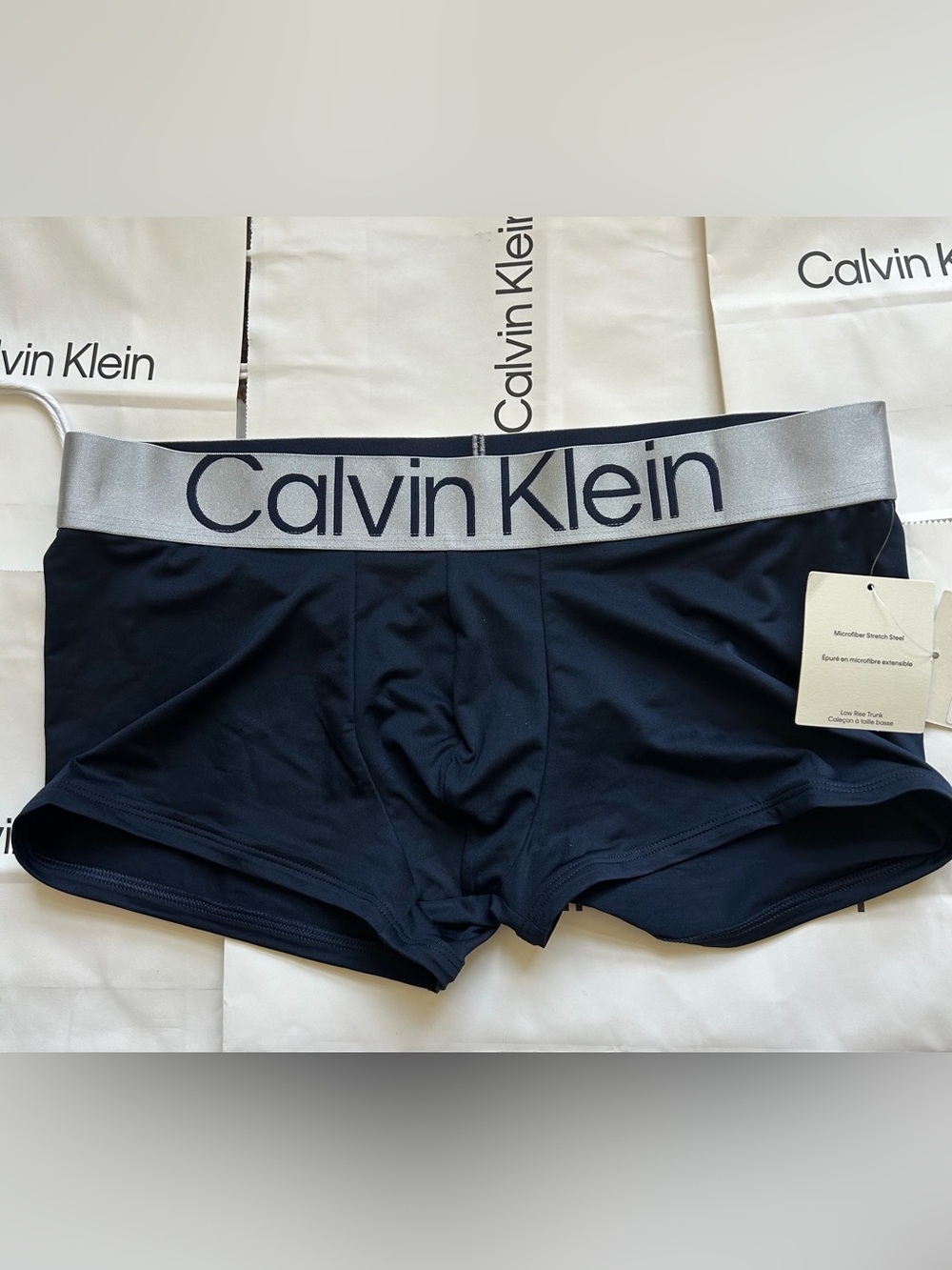 Calvin Klein  Men Microfiber Stretch steel low rise trunks dark blue/ navy new